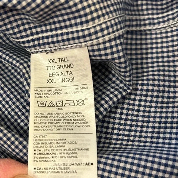 Old Navy Men’s Button Down Shirt Size XXL Tall Slim Fit Non Iron New With Tags - Picture 8 of 13